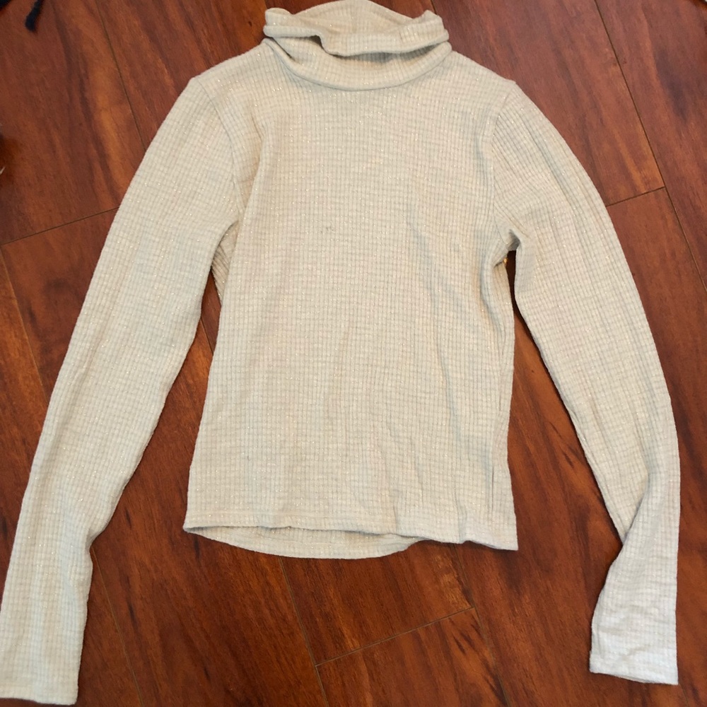 Waffle knit turtleneck